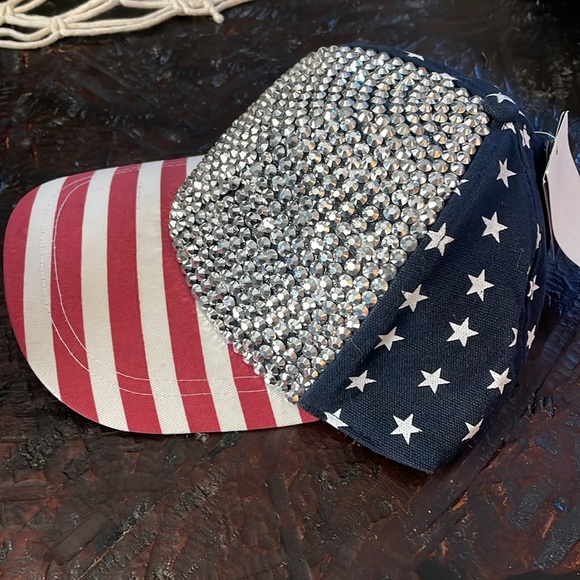 Patriotic Sequin Ball Cap . NEW with Tags - Picture 2 of 5